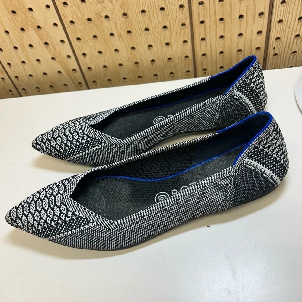 Rothy's Python Black and White Patterned Flats